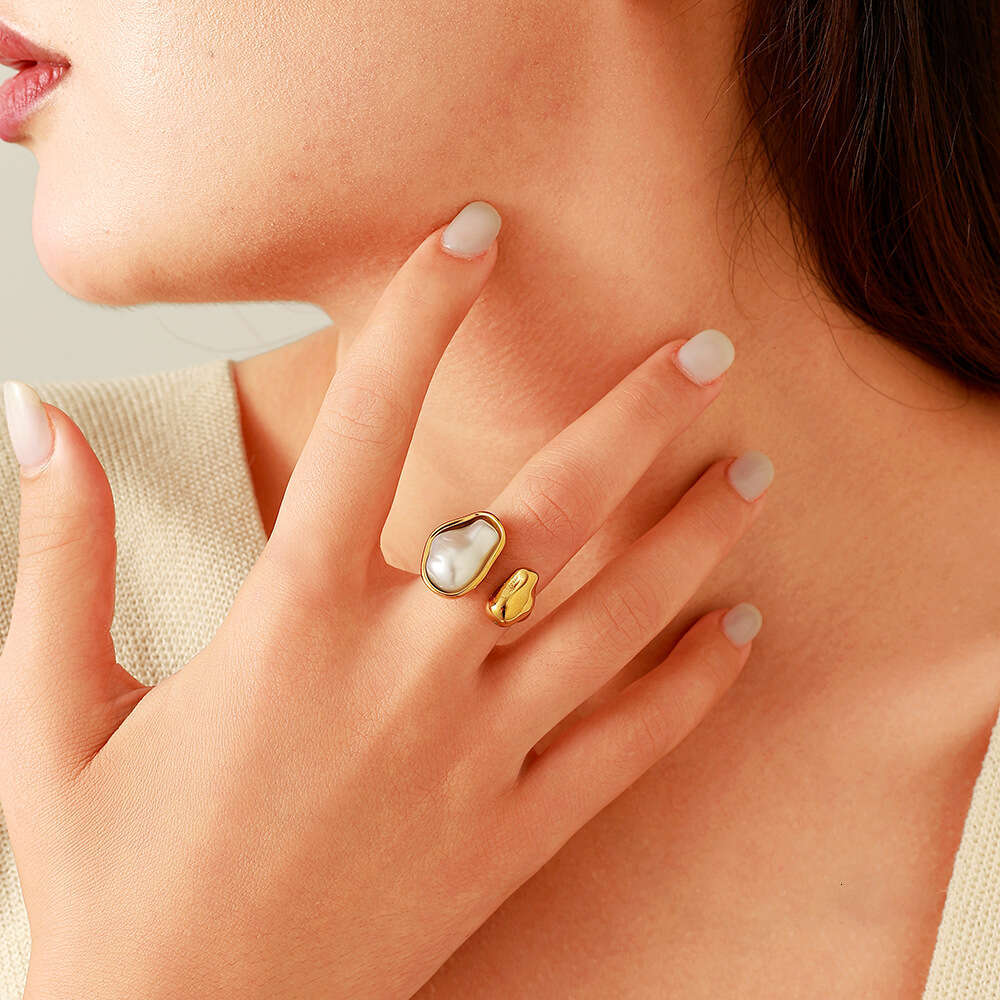 Stainless Ring Titanium Steel French Style High-End Personality Niche Gold-Plated Non-Fading Waterproof Women's Jewelry