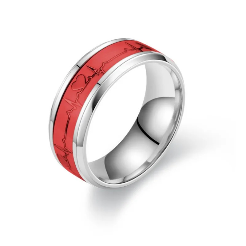 Love Heart Luminous Stainless Steel Rings For Couples Glow In Dark Fluorescent Finger Jewelry Gift Anillo 250704