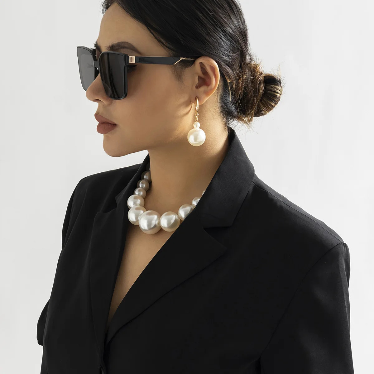 DIEZI Elegant Big Imitation Pearl Choker Necklace For Women Fashion Girls Gift Statement Collar Choker Necklace Jewelry 250716