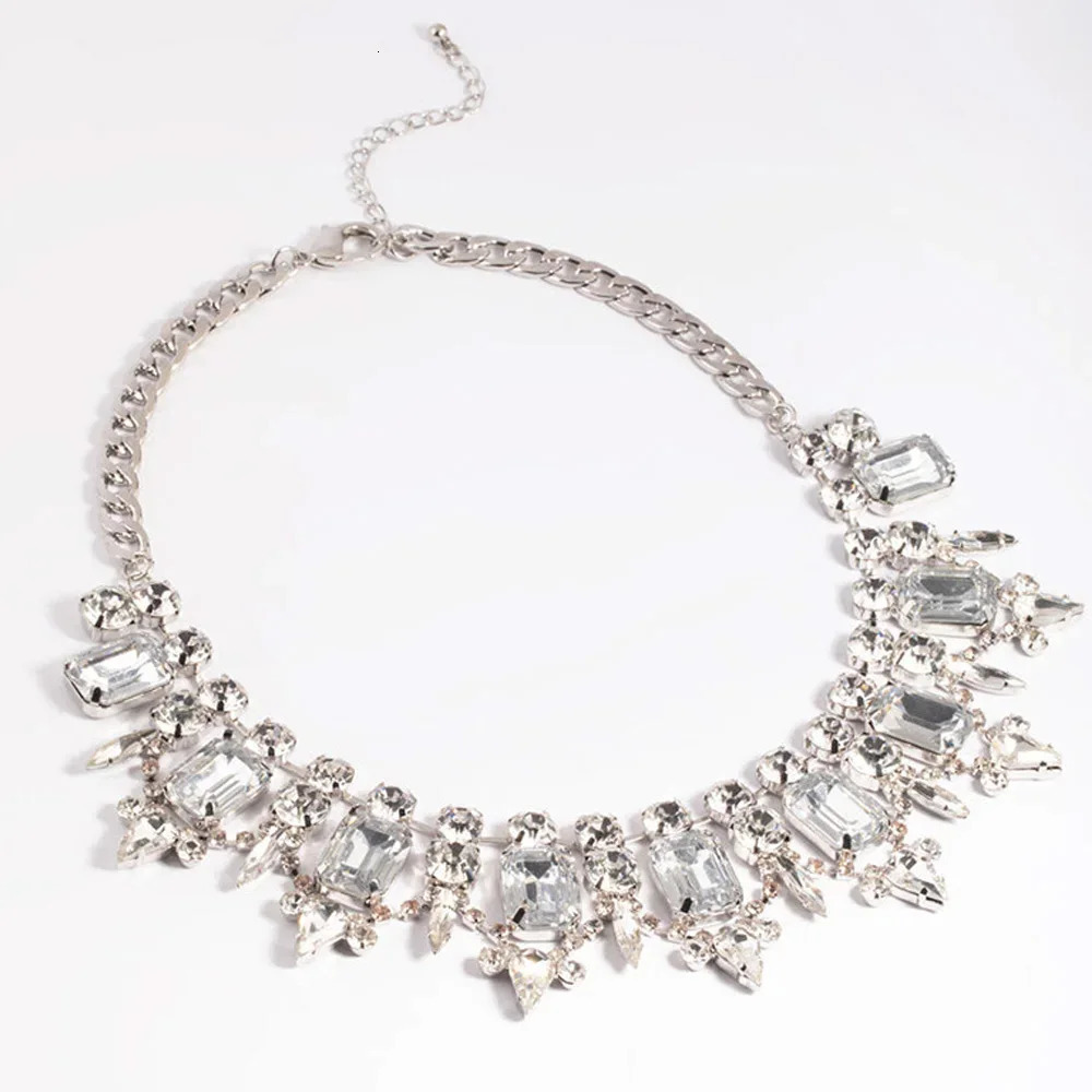 Stonefans Exaggerated Rhinestone Choker Necklace Jewelry for Women Statement Chain Large Crystal Collar Necklace Christmas Gift 250716