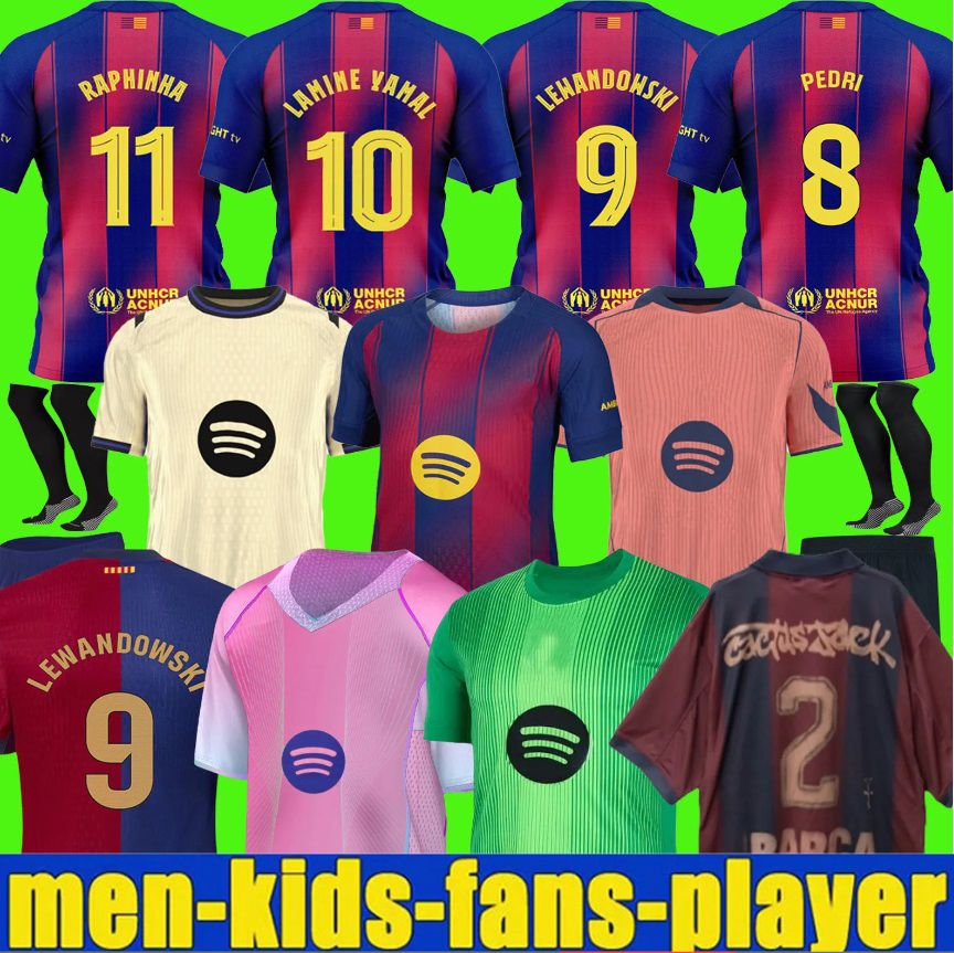 25 26 barcelona 8 PEDRI 19 LAMINE YAMAL 10 Soccer Jersey 9 LEWANDOWSKI FC 7 FERRAN 6 GAVI Camiseta De Football Shirt AUBA JOAO CANCELO F. DE JONG 2024 2025 2026 Men 00000