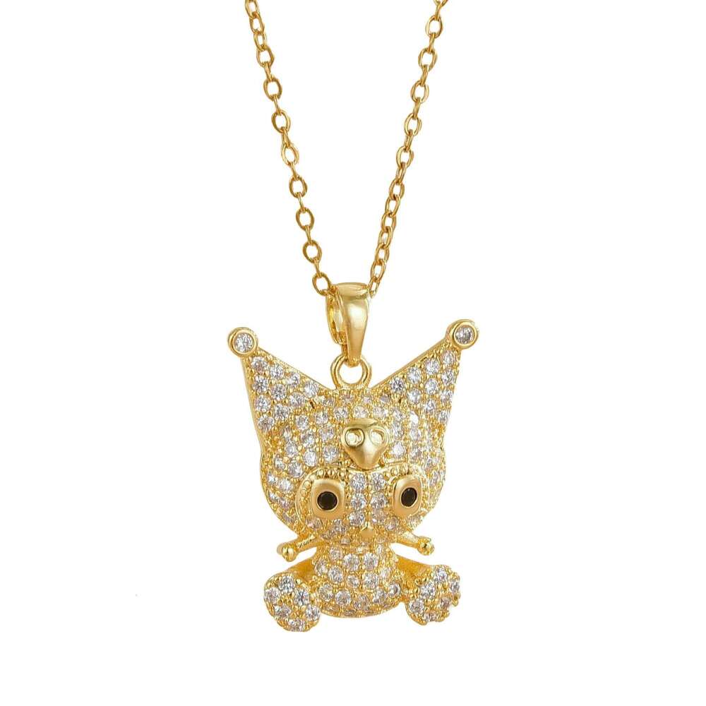 New Kuromi Pendant Titanium Steel Full Dia Cute Cartoon Little Devil Jewelry Accessory Cb7