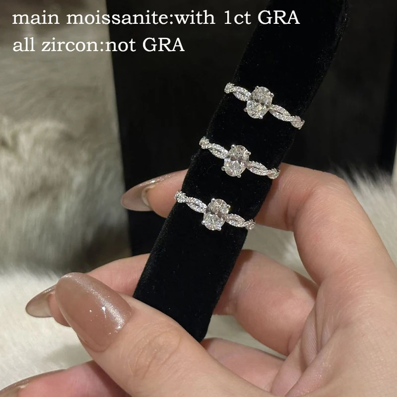 Smyoue Oval Cut 5*7mm Certified Rings for Women Plated Classic Wedding Jewelry 925 Sterling Silver Lab Diamond 250716