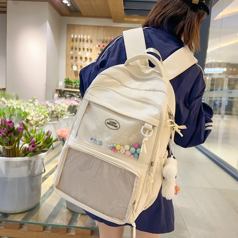 Cute Small Appetite Transparent Ita Bag Female Korean All-match Students Transparent Display Large-capacity Shoulder Bags 250714