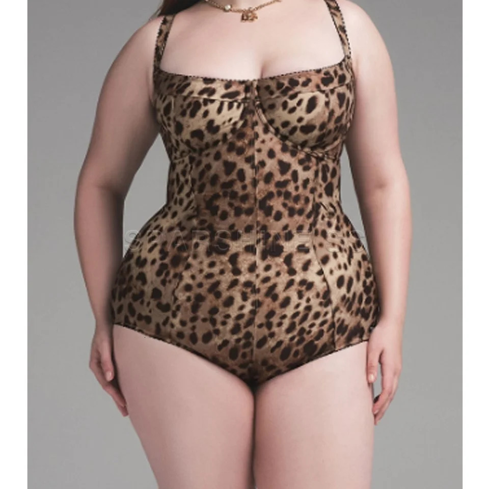 Fajas Sexy Leopard Print Jumpsuit for Women Sleeveless Fitted Bodysuit Stretchy Jumpsuit Tummy Control One Piece Outfit 250716