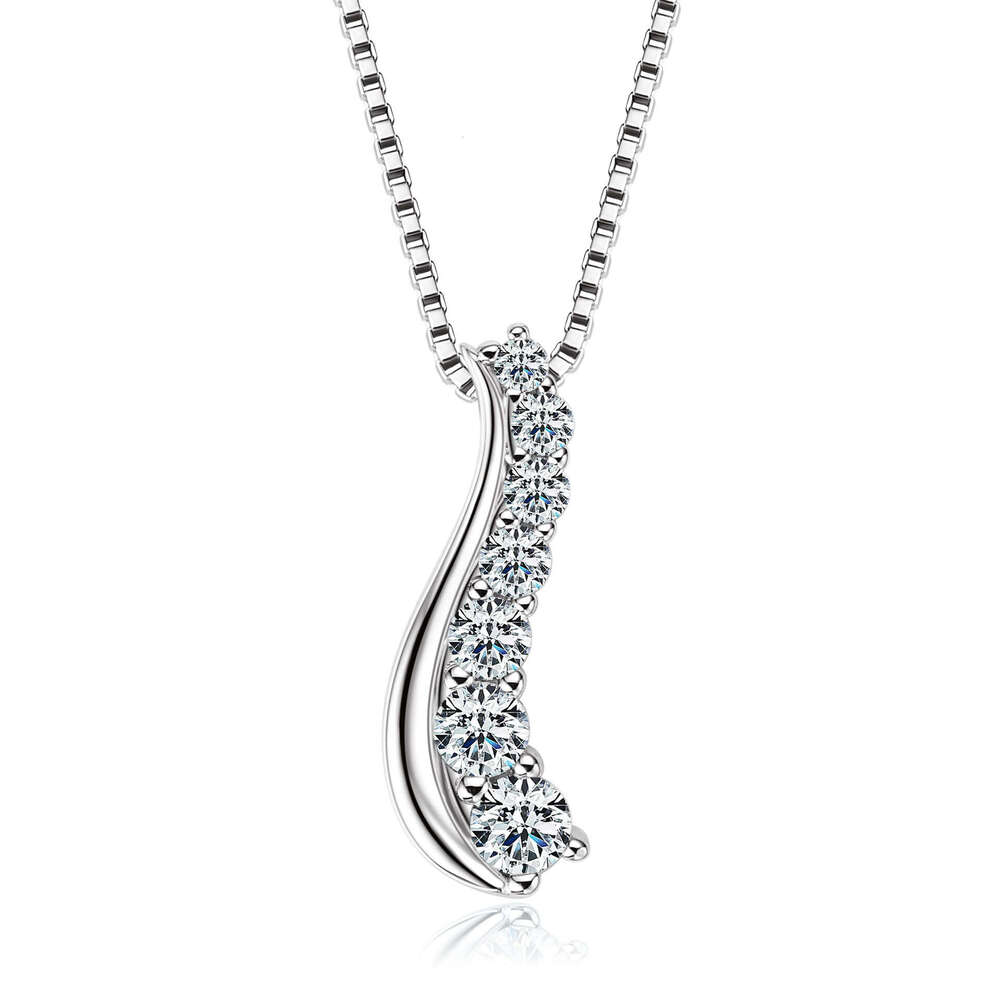 Commuting Fashion Versatile S-Shaped Small Waist Necklace S Pure Sier Light Niche Moissanite Pendant New Model 47F