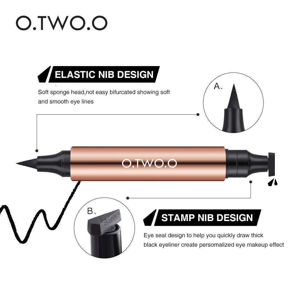 O.TWO.O Black Liner Stamp Pencil Waterproof Sdge-proof Liquid Eyeliner Easy Cat Eye Stencil Makeup Tool for Eyes X250717