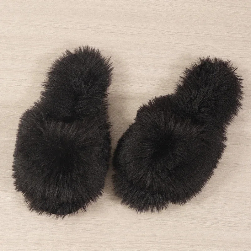 Womens Indoor Slippers 2025 Autumn and Winter Faux Fur Home Lazy Shoes Soft Sole Girls Fashion Warm Fluffy Slides 250716