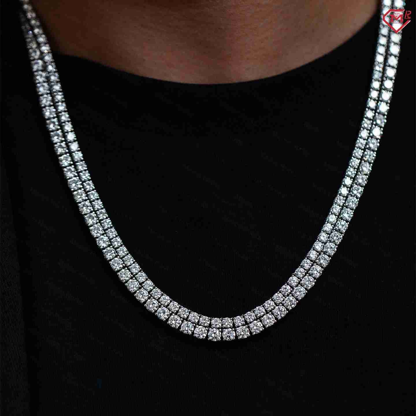 In Stock Tennis Chain Women Iced Out White Gold Plated 925 Silver 3mm 4mm Men Vvs Moissanite Tennis Chain