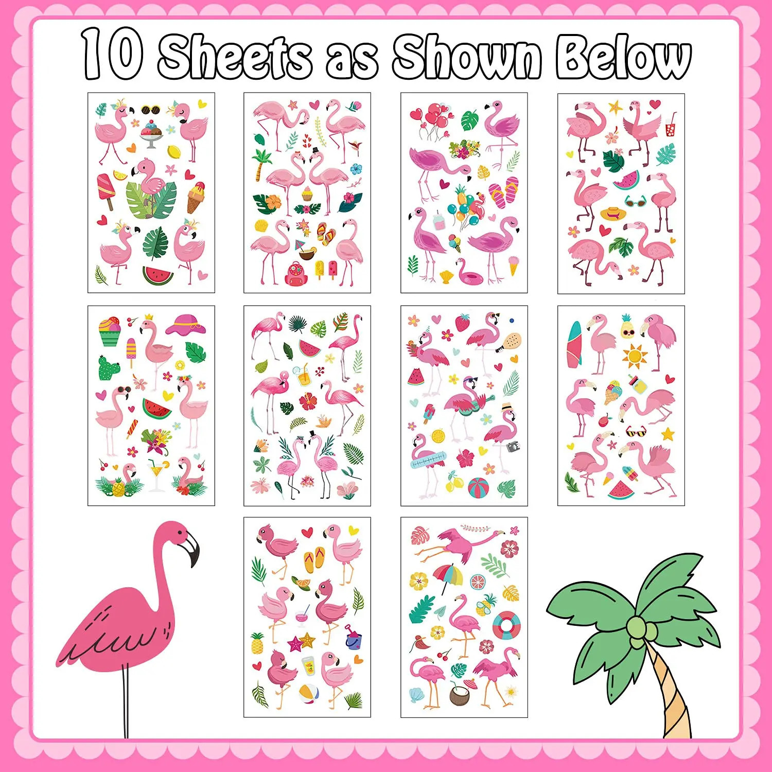 10 Sheets Temporary Tattoos Waterproof For Summer Pool Party Beach Activities Gifts Holiday GameArm Leg Shoulder 250714