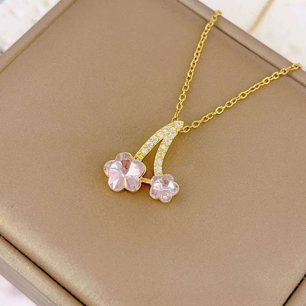 New Fashion Geometric Design Flower Necklace For Women, Light Niche High-End Sense Accessory, Summer Fresh Collarbone Chain Ed2