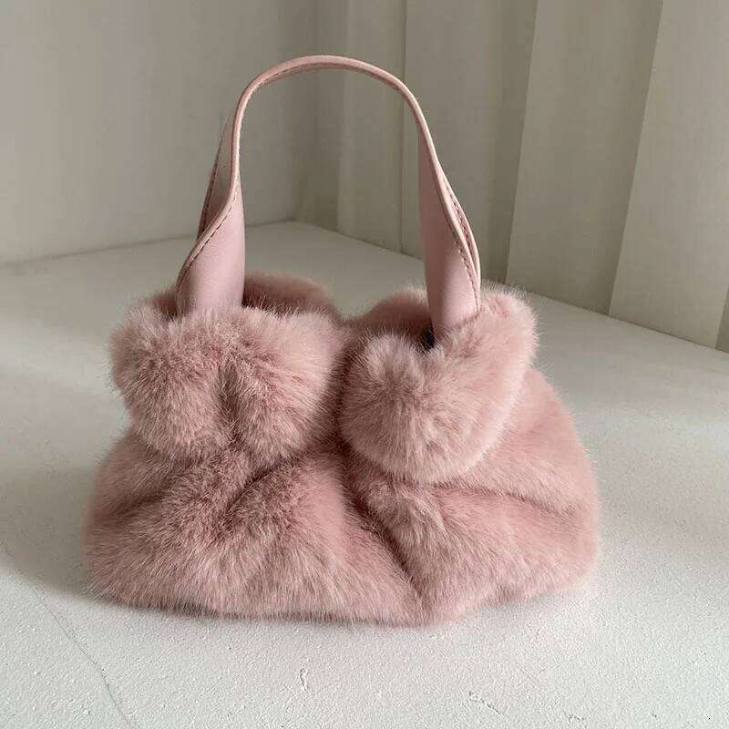 Artificiar Natural New Design Faux Tote Soft Girl Warm Bag Fluffy High Quality Fur Purse