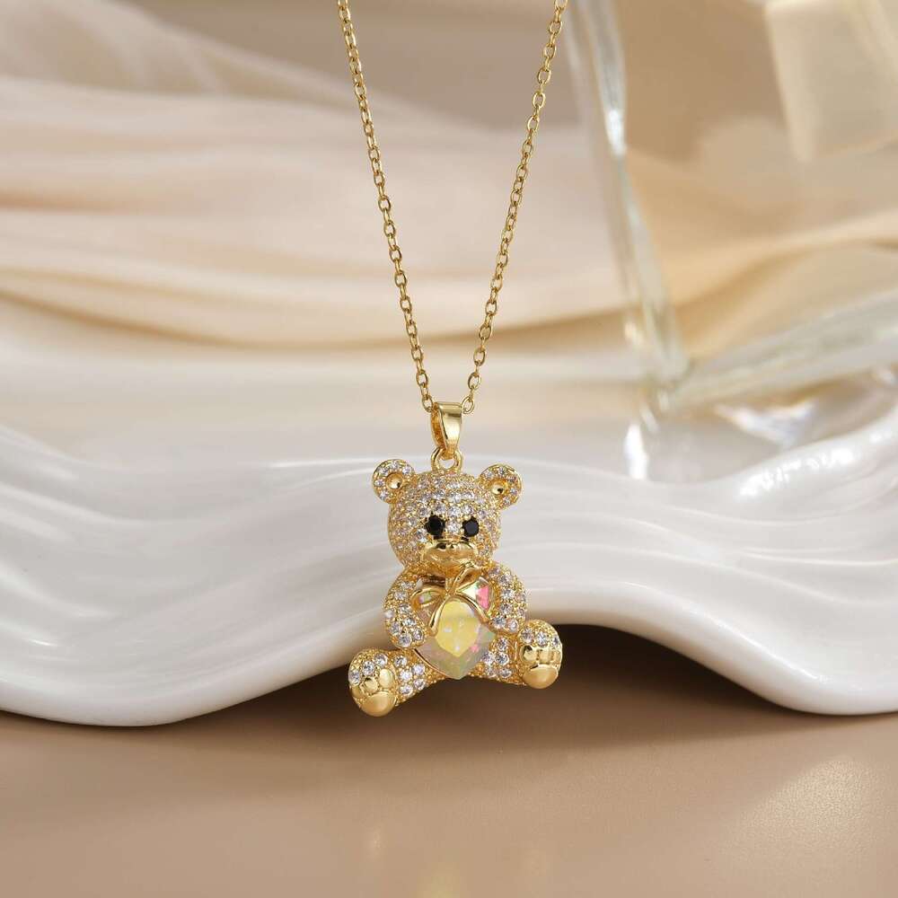 Titanium Steel Non-Fading Necklace For Women, High-End Bear Fashion, Light Versatile Jewelry, Collarbone Chain, Yiwu 5Cf