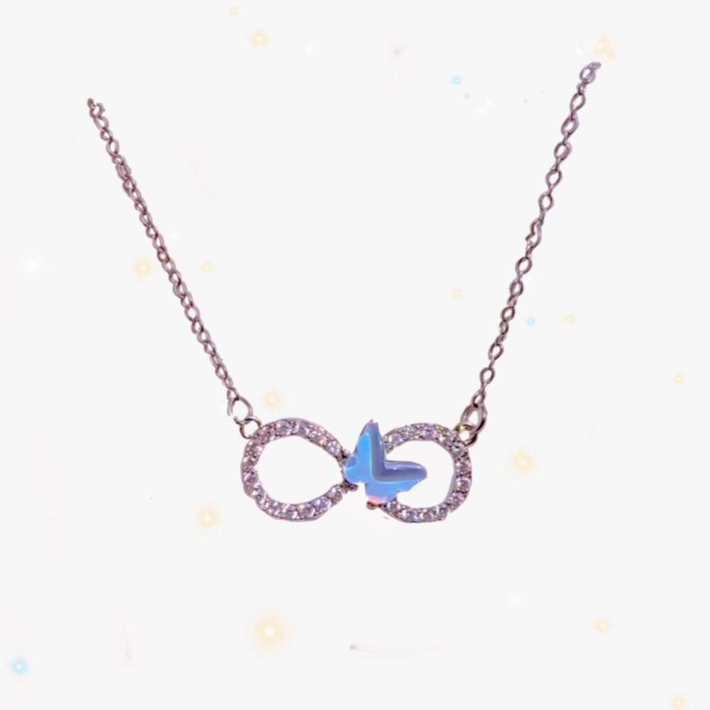 Titanium Steel Clavicle Chain Geometric Design Figure-8 Necklace For Women Light Niche High-End Accessories Ins Style Baota Jewelry D82