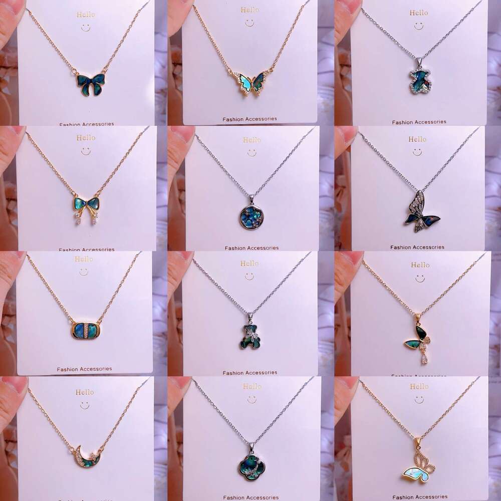 Titanium Steel Chain Butterfly Necklace For Women, Niche Design, French Style, Versatile, Light , Abalone Shell Accessories Factory Ee5