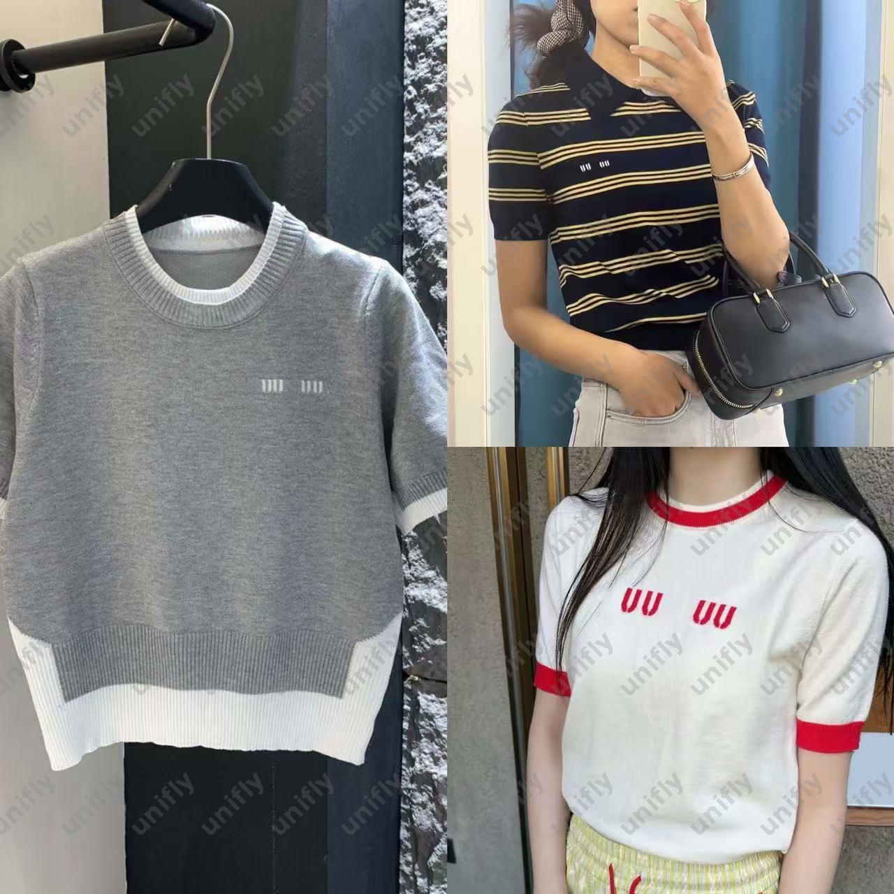 Trendy T-shirts Designer Luxury T-Shirt For Womens Letter T Shirt Woman Tee Knitted Tees Womens Shirts Lady Tops -8 Ladies Teeshirts Clothing DZD2507171