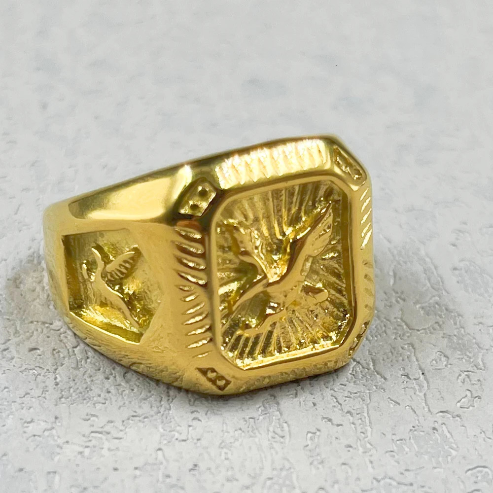 Arrival Retro Womens Ring Unisex Eagle Fashion Hip Hop gold color Ring Gothic Eagle Ring Jewelry for Men Trendy 250716