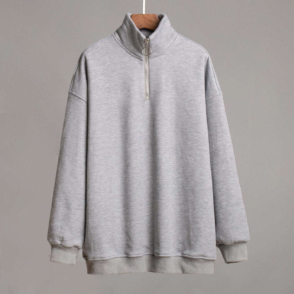 Autumn Winter Women's Unisex Fashion Street Style Loose Zip-Up Hoodie B5