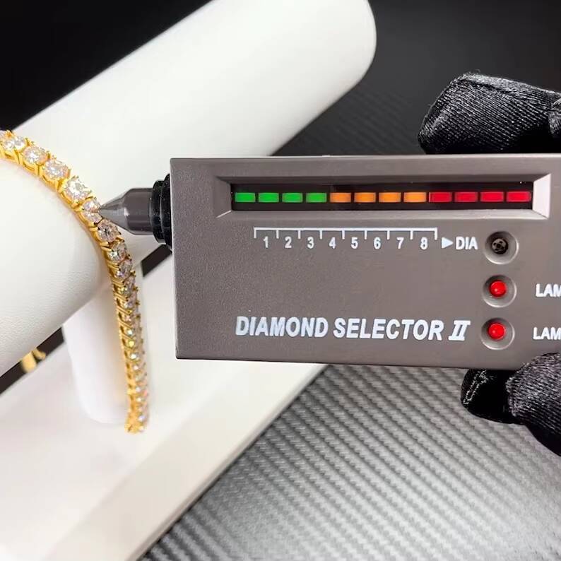 925 Sterling Silver Hiphop Chain with VVS Moissanite Sparkling 5mm Iced out Tennis Chain Necklaces Product Category