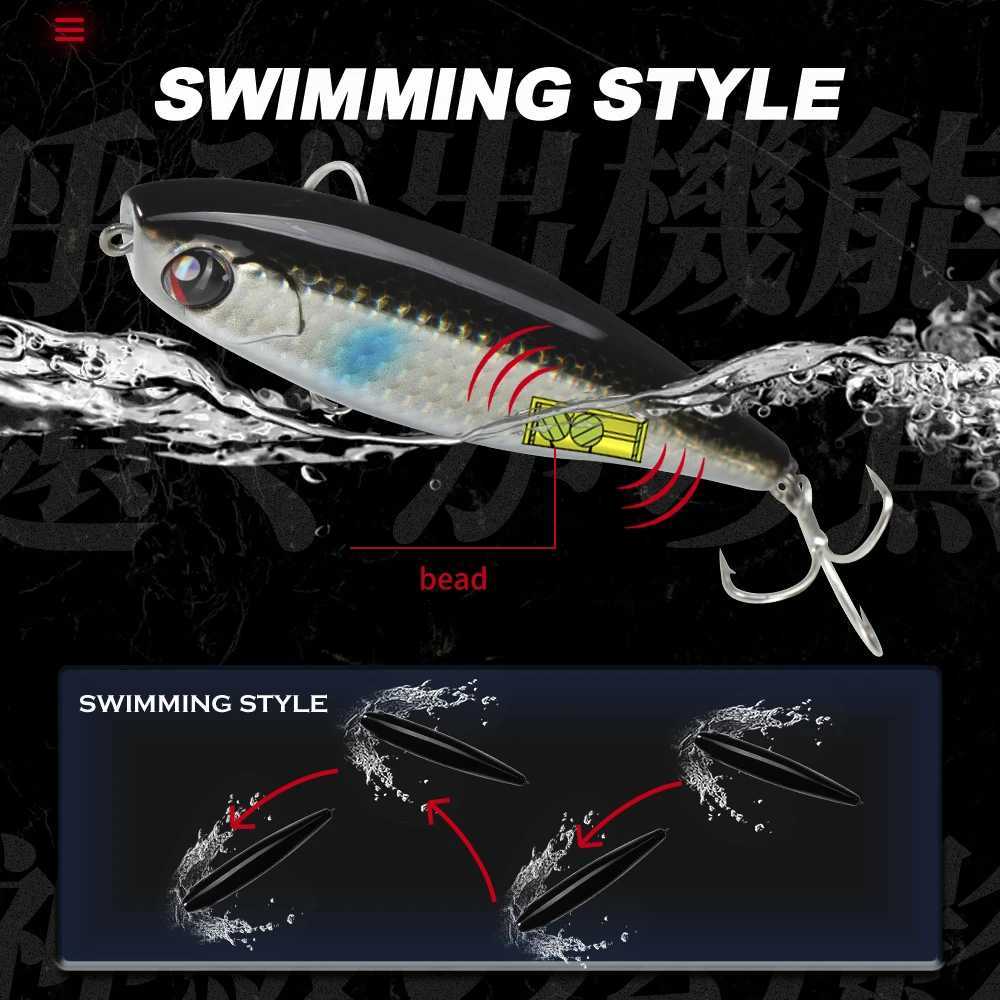 Hunthouse Floating Pencil Fishing Lure Topwater Hard Bait 100mm 17.6g Surface WTD Wobblers Trolling For Bass Saltwater Tackle Z250717