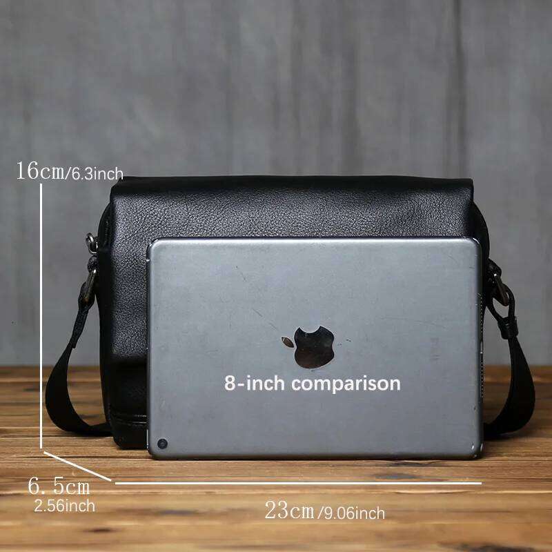 NZPJ Men's Genuine Top Layer Cowhide Leather Shoulder Bag Casual Messenger Mini Backpack Fashion Trend For 8-Inch iPad