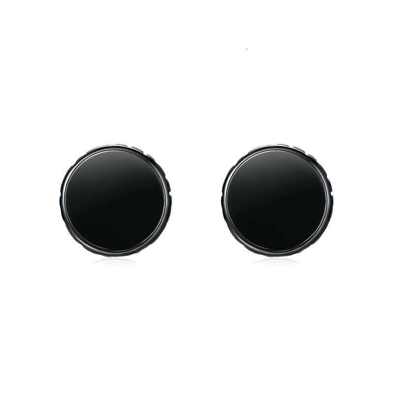 Nordic Viking Rune Black Onyx Unisex Hip Hop Personality S Pure Sier Earrings 59F