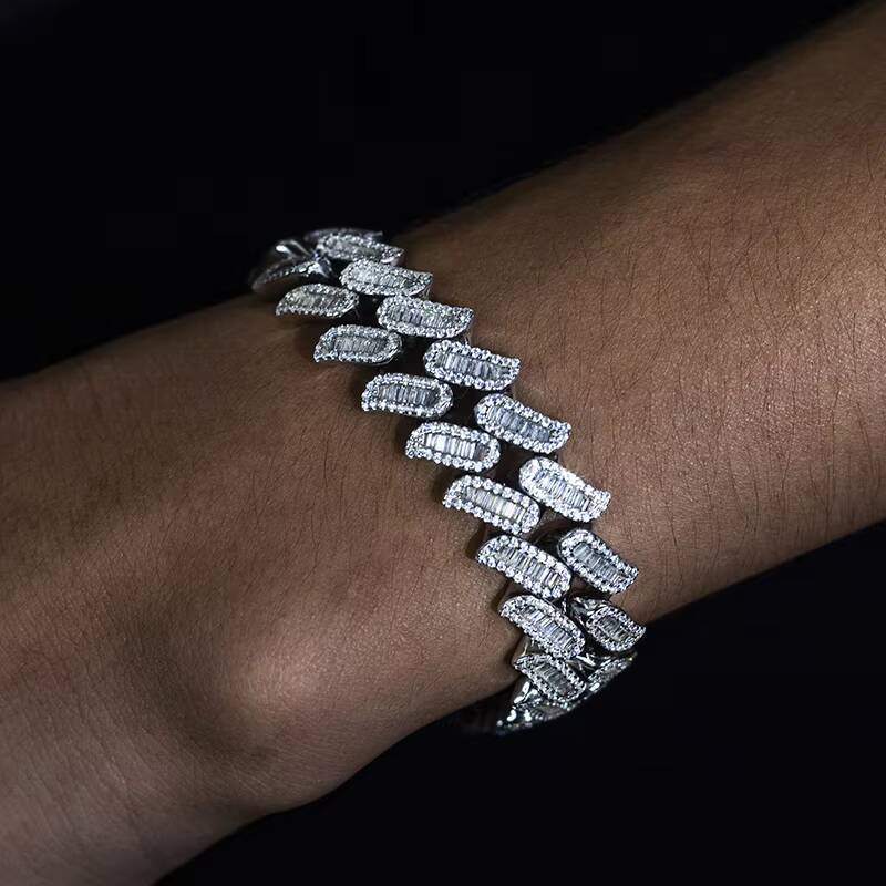 Hiphop Jewelry Cuban Necklace Ice Out Moissanite Cuban Link Chain