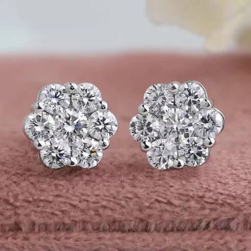 GIA IGI Certified Lab Grown Diamond Flower Earring Stud Man Women Custom Vvs Lab Created Diamond Flower Earrings Fine Jewelry