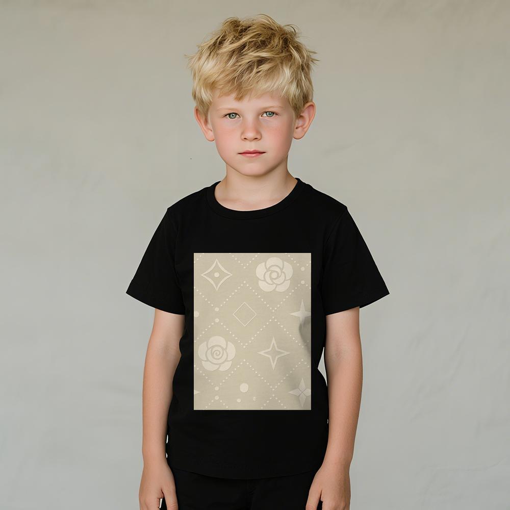 ddmywed Boy and girl Children's T-shirt T-shirt with an image of a pattern on the front
