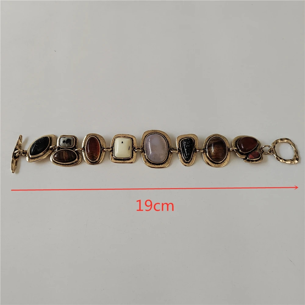 2025 Indian Ethnic Vintage Bracelet Women Fashion Boho Statement Charm Metal Hollow Links Resin Stone Bracelets Jewelry 250717