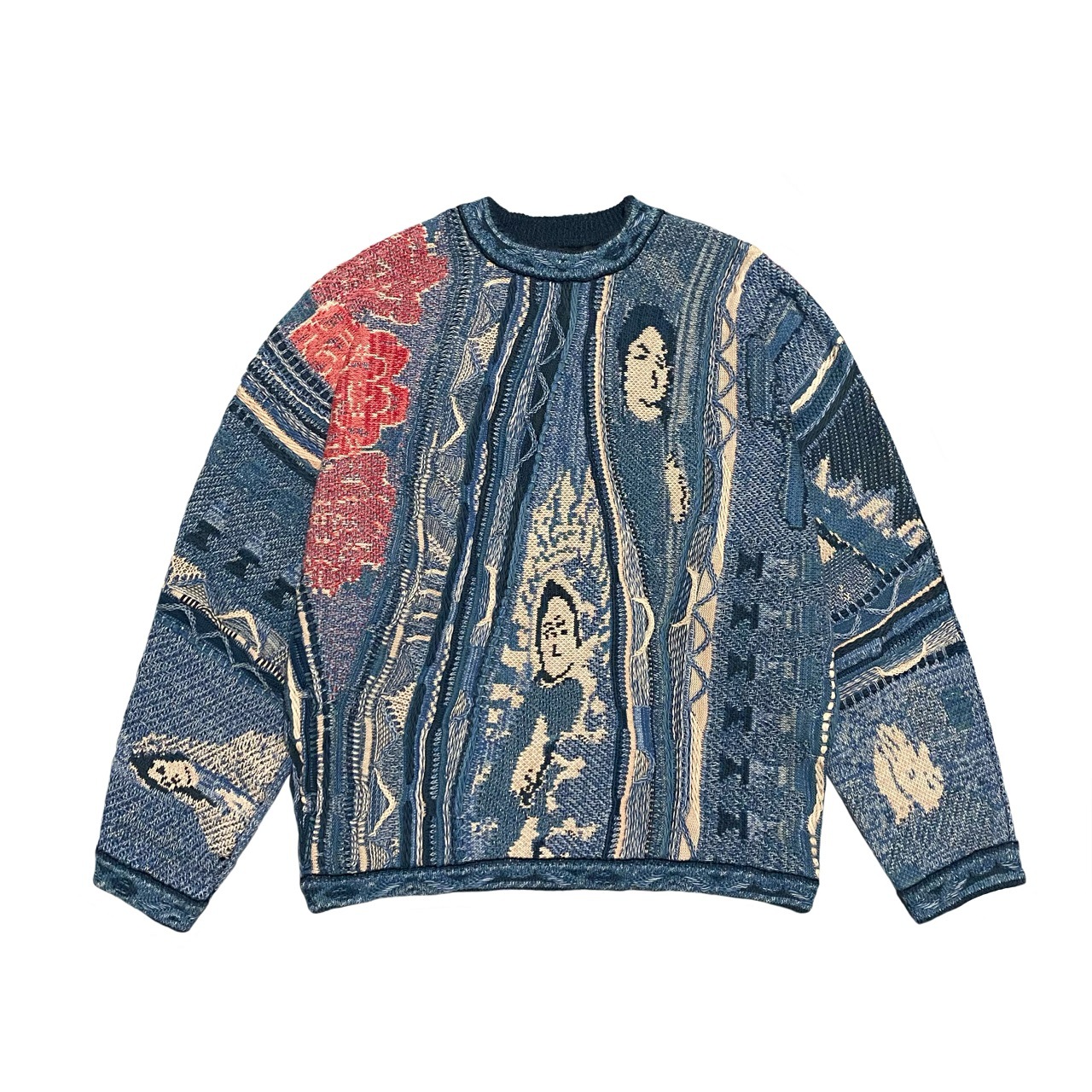 Men's Sweaters HKSH Autumn Winter Tide Vintage Heavy Industry Patterned Jacquard Three-dimensional Wave Pullover Chic Sweater HK3194