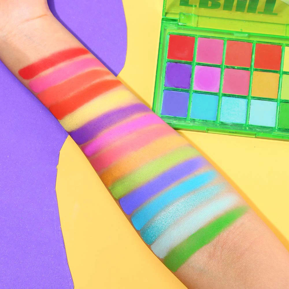 15 Colors Eyeshadow Palette Set Colorful Neon Rainbow Makeup Eyeshadow Palette Vibrant Shimmer Matte Pigmented Blendable Make Up 250712