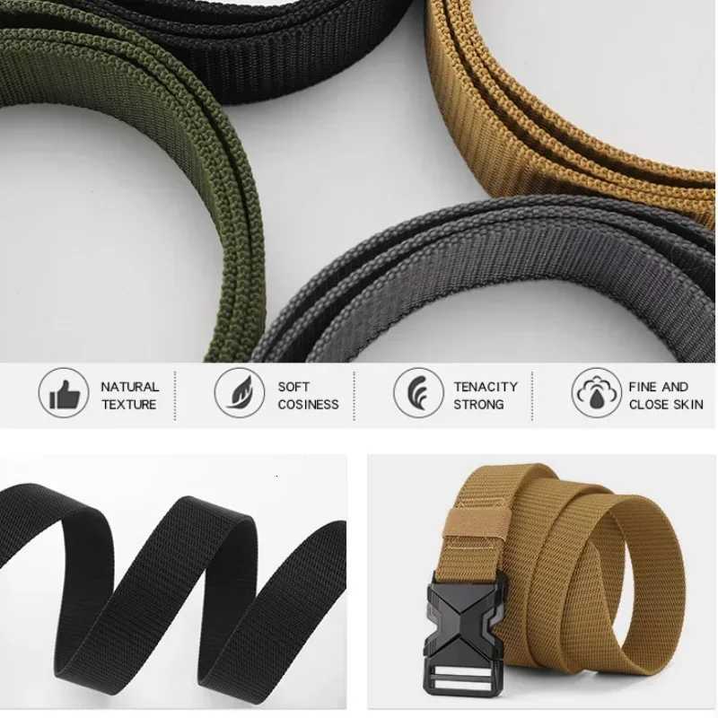125cm Mens Buckle Belt Nylon Braided Lightweight Breathable Daily Commuter Mens Belt W250717