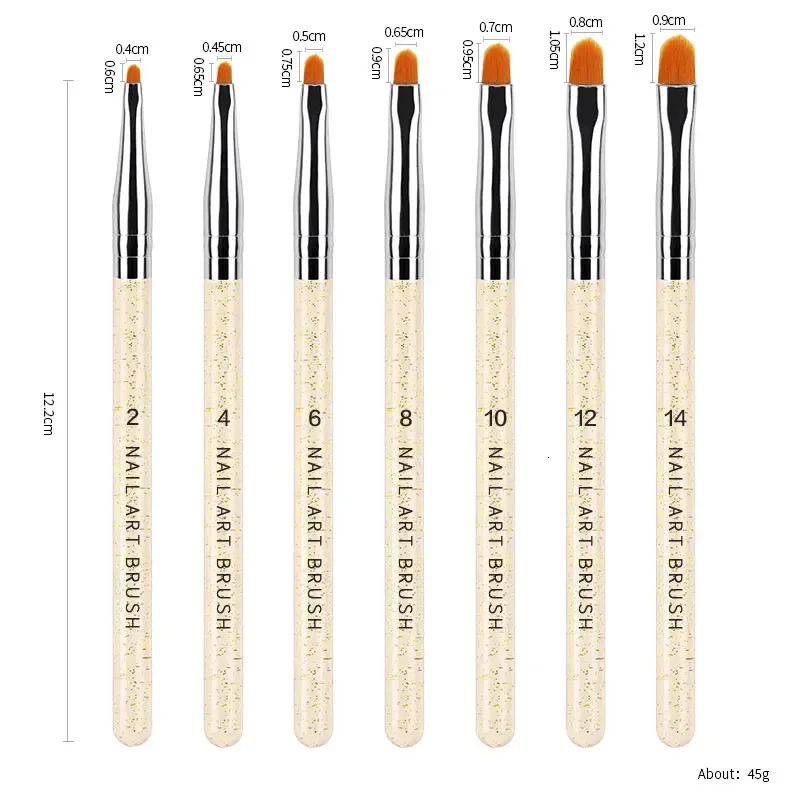 7Pcs/Set Nylon Hair UV Gel Acrylic Nail Art Builder Brush Pen Drawing Pens For Nail n Nail Supplies For Professionals 250716