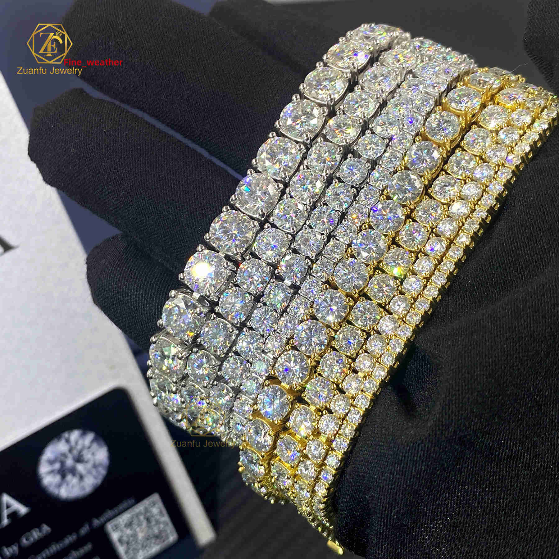 Most Popular Solid 925 Silver Women Fine Jewelry Bracelet 4mm 5mm IGI Certified Lab Created Diamond Tennis Bracelet Chains