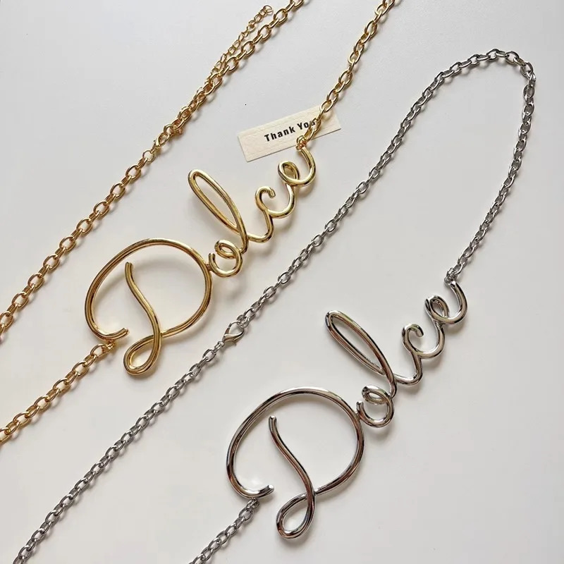Small Fragrant Style Retro Letter Waist Chain Womens Dress Pants Decorative Metal Chain Belt 250716