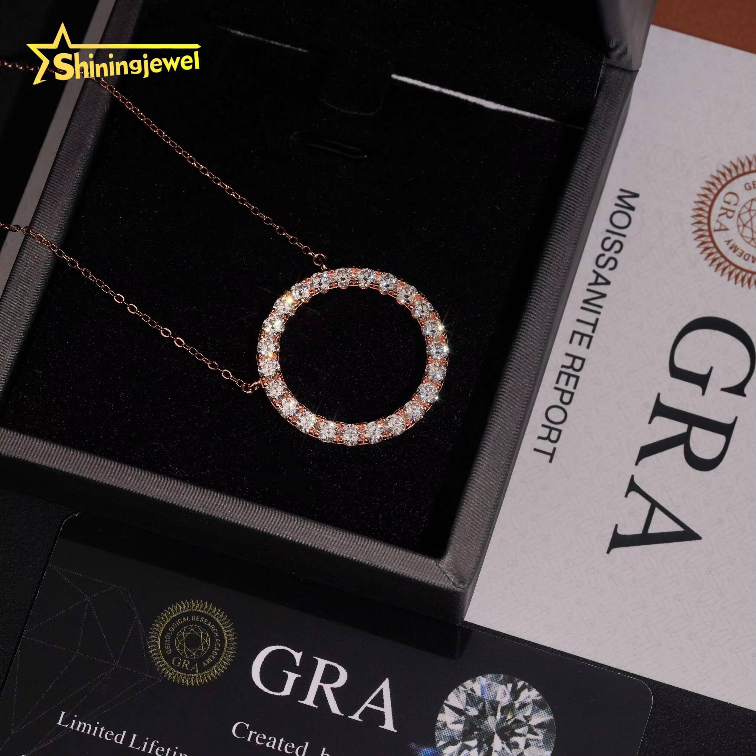 26mm Big Circle Women 925 Silver Jewelry Iced Out VVS D Moissanite Diamond Necklace Hip Hop Chain Anniversary Gift Daily Wear