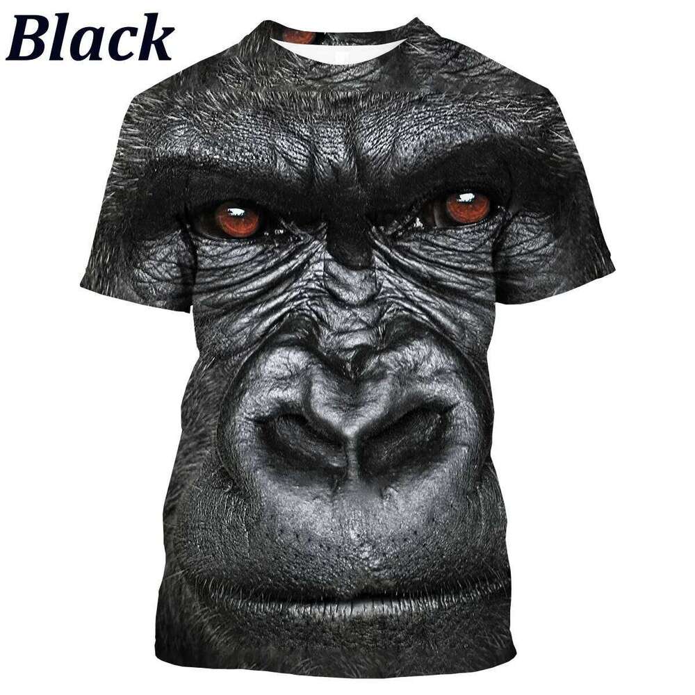 New Fashion Parody Gorilla Fun Monkey 3D Printed T-shirt Men's and Women's Summer Casual Short Sleeved Animal Shirt Top shorts