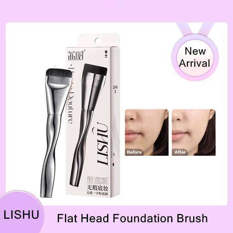 LISHU Flat-head Foundation Ultra-thin Contour Blending Seamless Concealer Facial Mask Brush Beauty Applicator Tool X250717