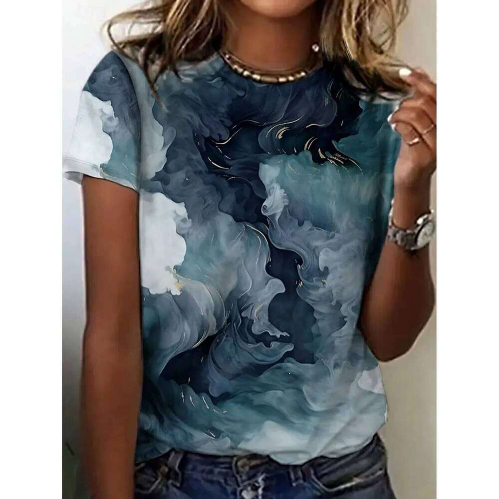Beautiful Flower T Shirts Short Sleeve Tees Tops 3D Prints O-Neck Shirt Summer Casual Women's Clothing Apparel
