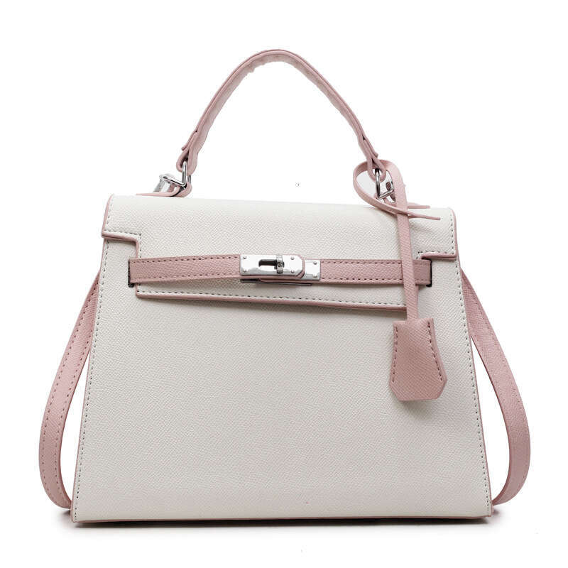 Trendy Lock Buckle Handbag for Women Summer Fashion Color-Block Shoulder Urban Simple Commuter Crossbody Bag