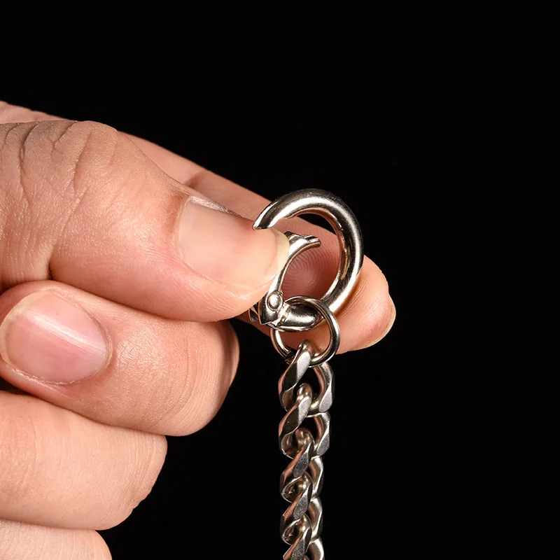 40cm Long Stainless Steel Wallet Belt Key Chain Rock Punk Trousers Hipster Pant Jean Keychain Clip Keyring Mens Hip Hop Jewelry 250717