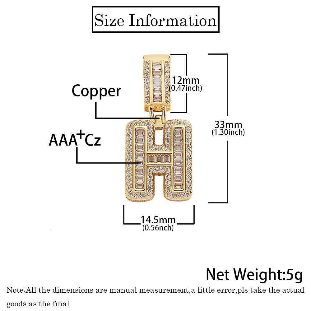 Fashion Arabic Initials 26 English Style Hiphop Iced Out Pearl Pendant Boys Initial Necklace