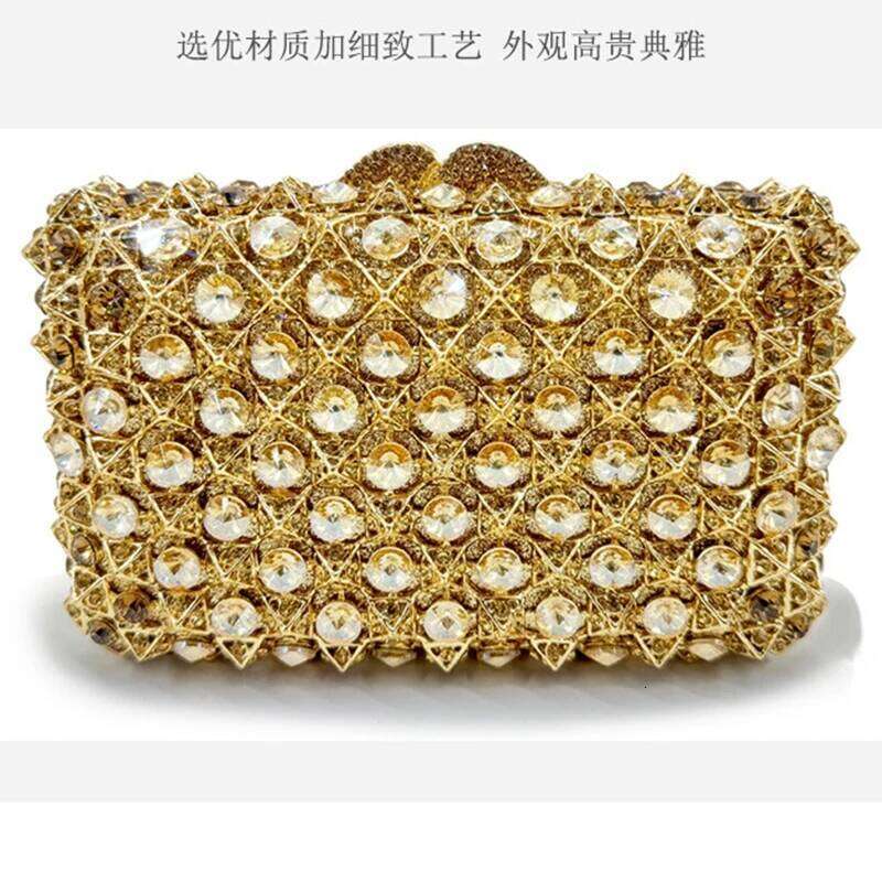 New Woman Bling Gems Evening Clutch Bags Lady Gold/Purple/Blue Dias Party Handbag Wedding Bag Bridal Handbags Crystals Purse