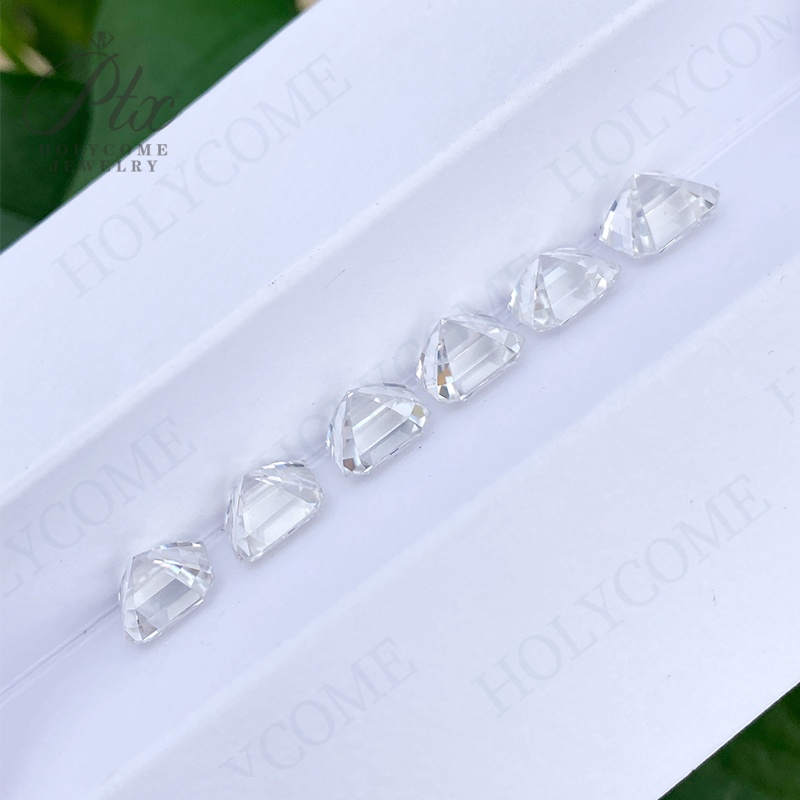 Holycome Wholesale Loose D Color Moissanite Diamond Asscher Cut 0.5CT to 10CT VVS GRA Certificates Lab Synthetic Diamond for DIY Jewelry Making