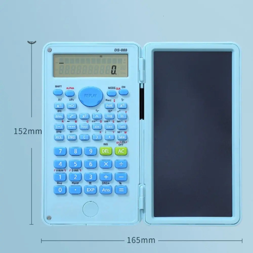2 IN 1 Scientific Calculator with LCD Notepad 12 Digits Math Calculator Portable Foldable Handwriting Board School Office 250717