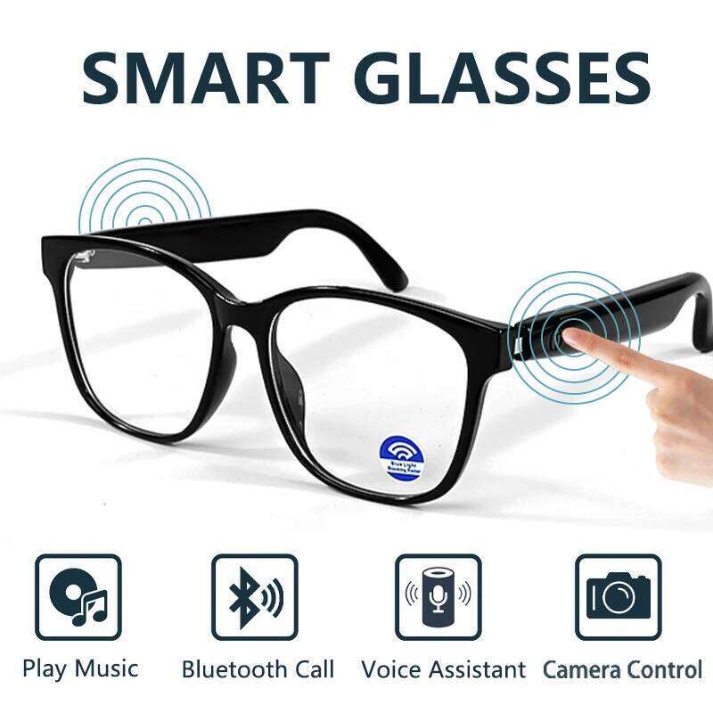 LIGE Fashion AI Glasses Voice Assistant Bluetooth Call Playing Music Men Women Smart Sunglasses Camera Control