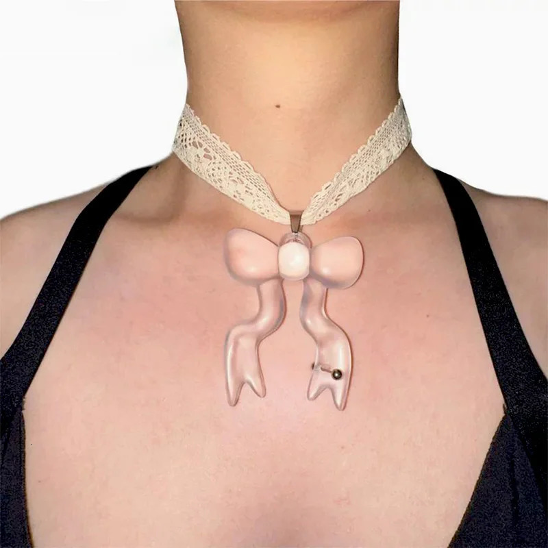 Lace Necklace Choker Bowknot Adjustable Cute Trendy Neck Accessories for Women Men Jewelry 250716