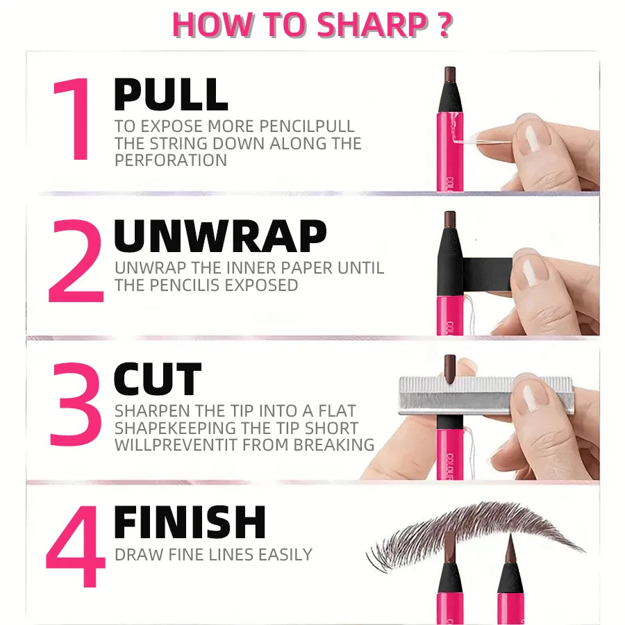 1PC Tear Off Pull Line Eyebrow Pencil Long-lasting Eyebrow Pencil Natural Color RenderingSweat Proof And Smudge Proof Makeup 250712