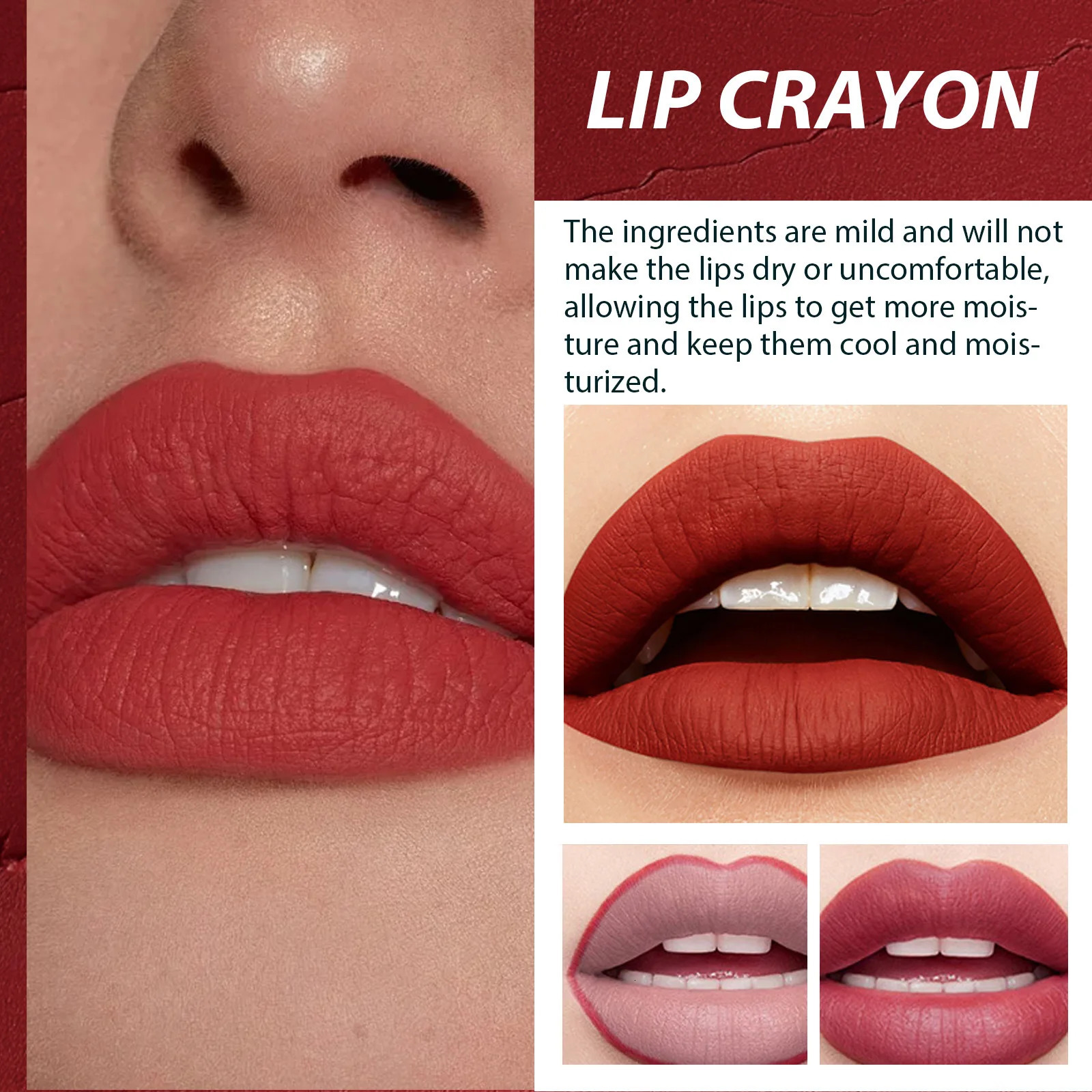 Waterproof Matte 6 Colors Lip Liner Pencil Lipstick Long Lasting Sexy Lip Tint Non-stick Cup Moisturising Lips Makeup Cosmetic 250716